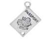 Picture of Zinc Based Alloy Charms Passport Antique Silver Color Message "passport" Carved 18mm( 6/8") x 12mm( 4/8"), 40 PCs
