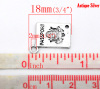 Picture of Zinc Based Alloy Charms Passport Antique Silver Color Message "passport" Carved 18mm( 6/8") x 12mm( 4/8"), 40 PCs