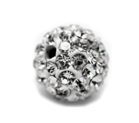 Clear Pave Rhinestone Ball Beads. Fits Shamballa Bracelet 8mm, sold per packet of 3