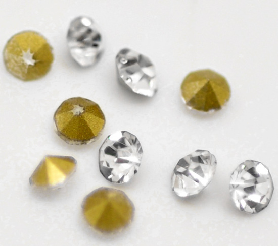 Picture of ss6.5 Pointed Back Rhinestones Cone Clear Transparent 2.1mm x 1.3mm, 1440 PCs