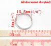 Imagen de Base Anillos Soporta a cabachones Ajustable Latón de Ronda Tono de Plata (Apta 6mm Dia) 15.5mm (US Size 4.75) 30 Unidades