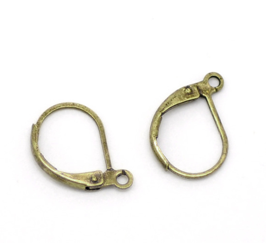 Image de 30 paires supports clip Pince de boucle d'oreille bronze 16x10mm                                                                                                                                                                                              