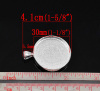 Image de Pendentif en Alliage de Zinc Rond Argenté (Convenable à Cabochon 30mm Dia) 4.1cm x 3.3cm, 5 PCs