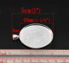 Picture of Zinc Based Alloy Cabochon Setting Pendants Oval Silver Plated (Fits 4cm x 3cm) 5cm x 3.2cm, 5 PCs