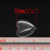 Imagen de 100 PCs Glass Dome Seals Cabochon Heart Flatback Transparent Clear 25mm x 25mm