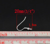 Bild von Eisen(Legierung) Ohrringe Ohrhaken Versilbert 21mm x 20mm, Drahtstärke: (21 gauge), 300 Stück