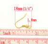 Picture of Iron Based Alloy Ear Wire Hooks Earring Findings Gold Plated 19mm x18mm, Post/ Wire Size: (21 gauge), 300 PCs