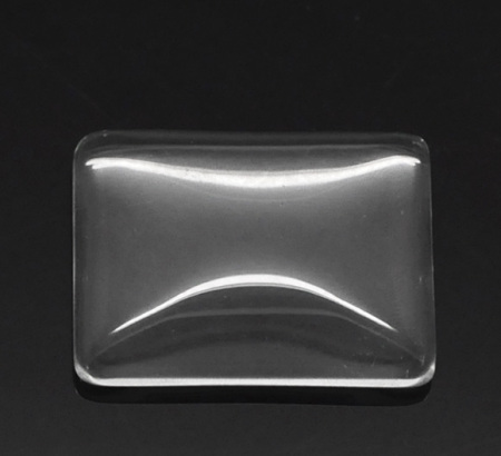 Picture of Transparent Glass Dome Seals Cabochons Rectangle Flatback Clear 25mm(1") x 18mm( 6/8"), 10 PCs