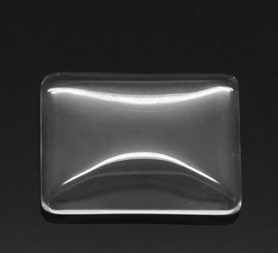Image de Cabochons Dôme en Verre Rectangle Transparent 25mm x 18mm, 10 Pcs