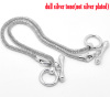 Picture of Iron Based Alloy European Style Lantern Chain Charm Bracelets Silver Tone W/ Toggle Clasp 18cm long, 4 PCs