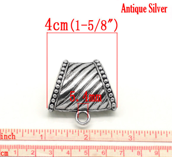 Изображение Бейл для Шарфи 4cm x 3.9cm (Отверстия;:24x13mm) Античное Серебро, Проданные 3 шт|уп