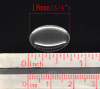 Bild von Klar Oval Harz Selbstklebend Cabochon Glaskuppel Glasstein 18x13mm. Verkauft eine Packung mit 132