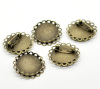 Picture of Iron Based Alloy Pin Brooches Findings Round Antique Bronze Cabochon Settings (Fits 25mm Dia.) 3.2cm(1 2/8") Dia., 2 PCs