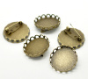 Picture of Iron Based Alloy Pin Brooches Findings Round Antique Bronze Cabochon Settings (Fits 25mm Dia.) 27mm(1 1/8") Dia., 20 PCs