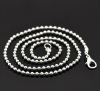 Изображение Ожерелья 46cm из Цепи Шариков (2.4mm) с Застежкой "Лобстер" Посеребренные,проданные 12 шт