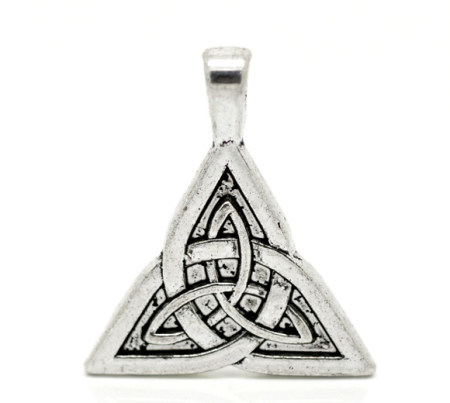 Imagen de Colgantes Aleación del Metal Del Zinc de Triángulo Plata Antigua Rhinestone 28mm x 24mm, 10 Unidades