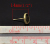 Изображение Серьги-гвоздики с Заглушками 14mm x 10mm с Платформой для кабошона (годные для 8mm) Античная Бронза,Размер столбца / провода: (0.7мм калибра), 15 пар