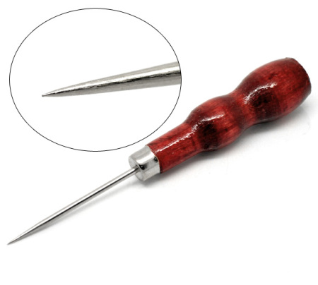 Natural Wood Handle Beading Awls Repair Tools 13mm(5 1/8") long, 5 PCs