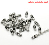 Picture of 304 Stainless Steel Ball Chain Connectors Silver Tone (Fit 2.4-3mm Ball Chain) 9mm( 3/8") x 3mm( 1/8"), 300 PCs