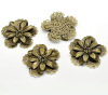 Picture of Antique Bronze Filigree Stamping Flower Embellishment Findings 5.3x5.1cm(2-1/8"x2"), sold per packet of 10
