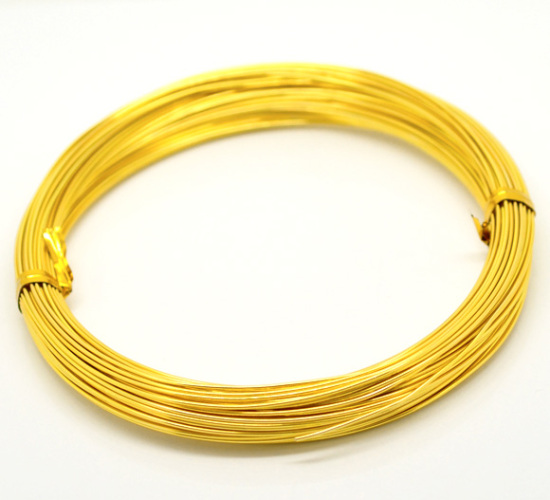 Picture of Gold Plated Aluminum Wire Jewelry Making 1mm, sold per packet of 5 Rolls(Approx 20 M/Roll)