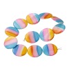 Picture of Natural Shell Loose Beads Flat Round Multicolor Stripe Pattern About 30mm Dia, Hole:Approx 1mm, 38cm long, 1 Strand (Approx 13 PCs/Strand)
