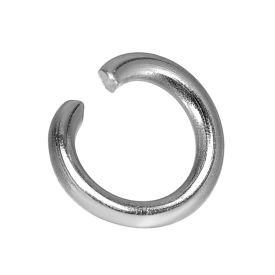 Изображение 304 нержавеющая сталь Колечки Разрезные Круглые Серебряный Тон 6мм диаметр, 500 шт