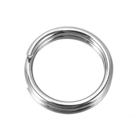 Picture of 500 PCs 7mm Dia., 0.7mm(21 gauge) 304 Stainless Steel Double Split Jump Rings Findings For Jewelry Making Silver Tone Round