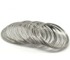 Picture of Steel Wire Beading Wire Bracelets Components Silver Tone 0.8mm, 5.5cm-6cm Dia, 30 Loops