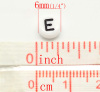 Imagen de Al Azar Cuentas Acrílico de Plano Redondo,Blanco,Letra 7mm Diámetro, Agujero: acerca de 1mm, 1000 Unidades