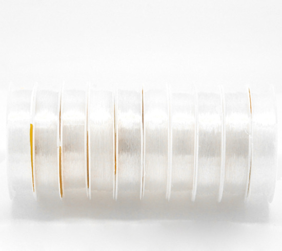 Bild von Nylon Elastisch Schmuckdraht Schnur Transparent 0.5mm, 10 Rollen (ca. 16M/Rolle)