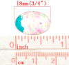 Picture of Glass Dome Seals Cabochons Oval Flatback Multicolor Daisy Flower 18x13mm(3/4"x1/2"), 30 PCs