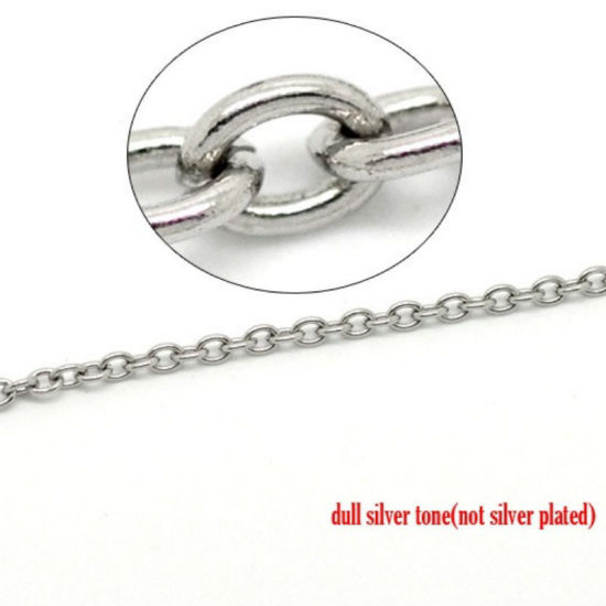 Immagine di Acciaio Inossidabile Cavo Catena Accessori Tono Argento 4x3mm, 20 M