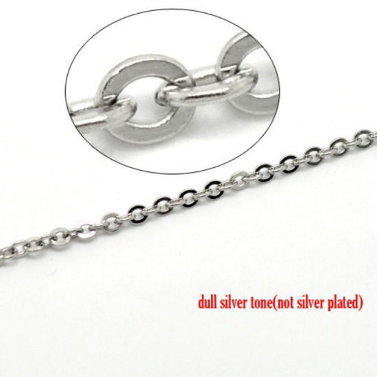Immagine di Acciaio Inossidabile Cavo Catena Accessori Tono Argento 3x2.5mm, 20 M