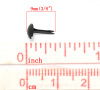 Picture of Iron Based Alloy Pastel Brads Scrapbooking Round Black 9x5mm(3/8"x2/8"), 500 PCs