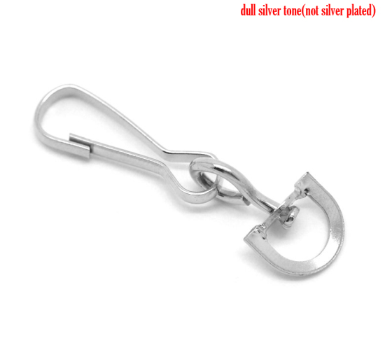 Picture of Iron Based Alloy Keychain & Keyring Calabash Silver Tone 55mm x 15mm, 20 PCs