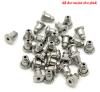 Picture of 304 Stainless Steel Ear Nuts Post Stopper Earring Findings Bullet Silver Tone 6mm( 2/8") x 5mm( 2/8"), 50 PCs