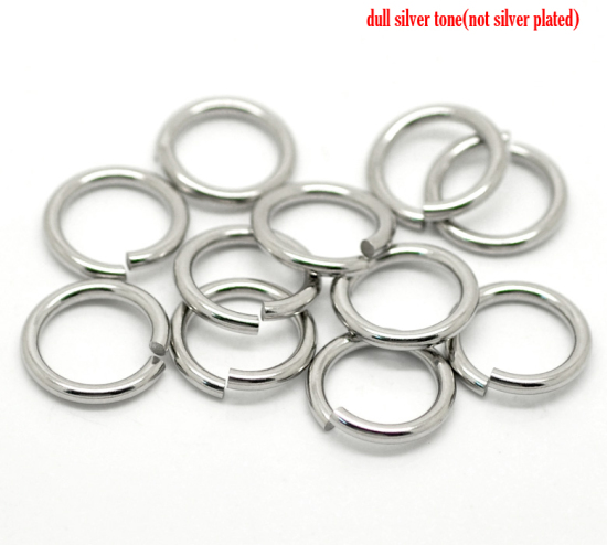 Image de 100 Anneaux de Jonction Ouvert Acier inoxydable Argent mat 15mm