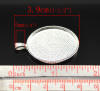 Image de 5 Pcs Pendentifs Supports à Cabochons en Alliage de Zinc Ovale Argenté (Convenable à 30mm x 22mm) 3.9cm x 2.5cm