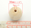 Picture of 3PCs Natural Ball Wood Spacer Beads 30mm