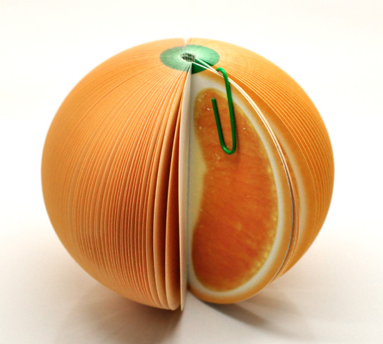 Bild von 3D Orange Frucht Notizblock Schreibblock 8.5cm x4.5cm, 2 Stück (ca. 150 Blätter/Stück)