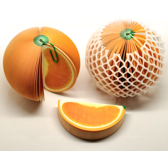 Image de Bloc-Note 3D Orange Fruit 8.5cm x 4.5cm, 2 Pcs (Env. 150 Feuilles/Paquet)