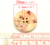 Image de Bouton de Couture en Bois 4 Trous Couleur Naturelle Rond Multicolore Papillon 3cm Dia, 30 PCs