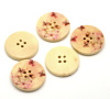 Image de Bouton de Couture en Bois 4 Trous Couleur Naturelle Rond Multicolore Papillon 3cm Dia, 30 PCs