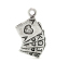 Imagen de Colgantes Aleación del Metal Del Zinc de Juego de naipes Plata Antigua Rhinestone 25.0mm x 13.0mm, 50 Unidades 