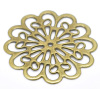 Bild von Bronzefarben Filigran Blume Verbinder Embellishments 6cm x 6cm, 20 Stück