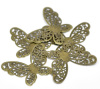 Bild von Filigran Verbinder Verzierung Schmetterling Antik Bronze Blumen Hohl 4.3cm x 3.3cm, 50 Stück
