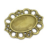 Picture of Iron Based Alloy Cabochon Settings Connectors Oval Antique Bronze (Fits 18mm x 12.5mm) 30mm(1 1/8") x 26mm(1"), 50 PCs