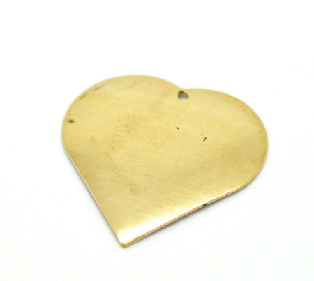 Brass Pendants Blank Stamping Tags Heart Gold 22mm( 7/8") x 22mm( 7/8"), 4 PCs