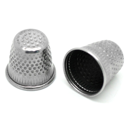 Iron Based Alloy Sewing Thimbles Silver Tone 19x18mm(6/8"x6/8"), 30 PCs